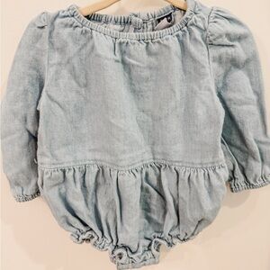 Old Navy- Baby Girl- Light Wash Denim Baby Romper